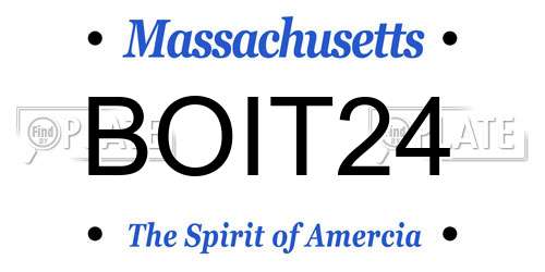 BOIT24 Massachusetts License Plate