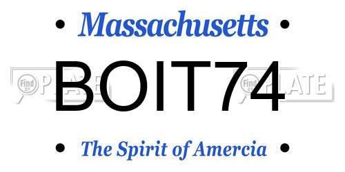 BOIT74 Massachusetts License Plate