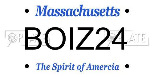 BOIZ24 Massachusetts License Plate