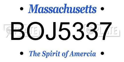 BOJ5337 Massachusetts License Plate