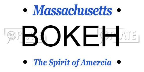 BOKEH Massachusetts License Plate