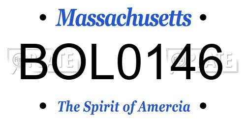 BOL0146 Massachusetts License Plate