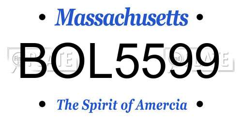 BOL5599 Massachusetts License Plate