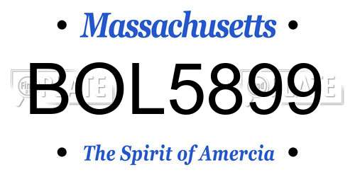 BOL5899 Massachusetts License Plate