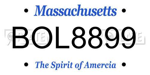BOL8899 Massachusetts License Plate
