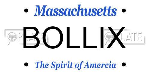 BOLLIX Massachusetts License Plate