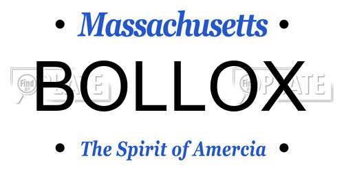 BOLLOX Massachusetts License Plate