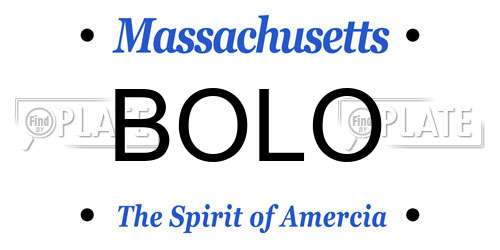 BOLO Massachusetts License Plate