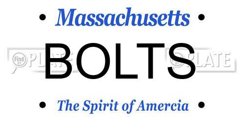 BOLTS Massachusetts License Plate