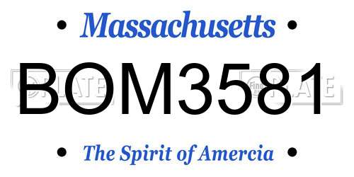 BOM3581 Massachusetts License Plate