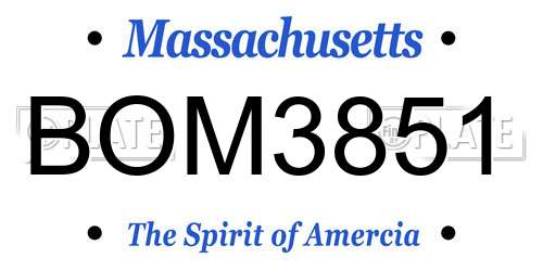 BOM3851 Massachusetts License Plate
