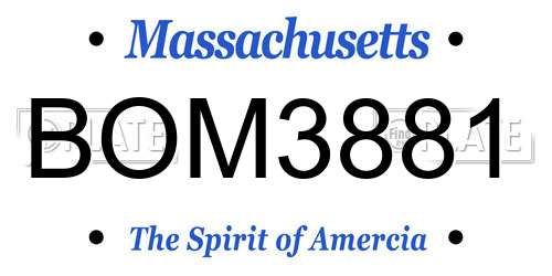 BOM3881 Massachusetts License Plate