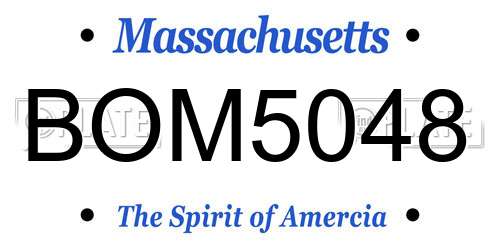 BOM5048 Massachusetts License Plate