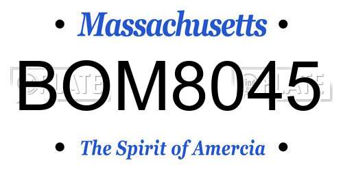 BOM8045 Massachusetts License Plate
