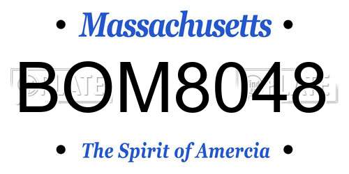 BOM8048 Massachusetts License Plate