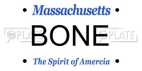 BONE Massachusetts License Plate