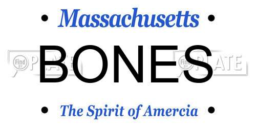 BONES Massachusetts License Plate