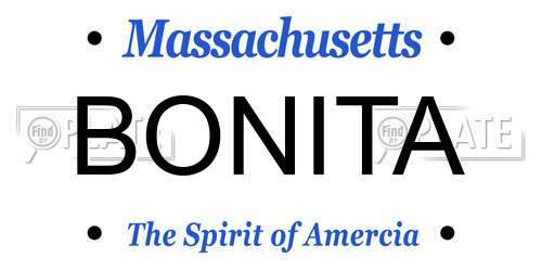 BONITA Massachusetts License Plate