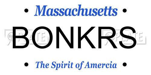 BONKRS Massachusetts License Plate