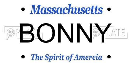 BONNY Massachusetts License Plate