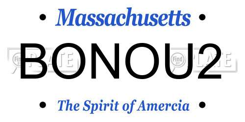 BONOU2 Massachusetts License Plate