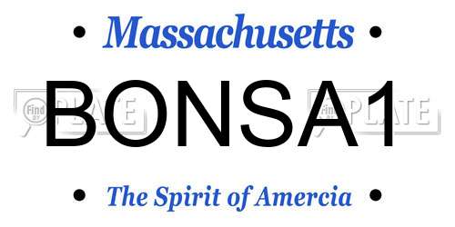 BONSA1 Massachusetts License Plate
