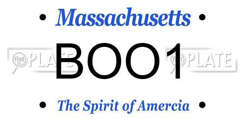 BOO1 Massachusetts License Plate