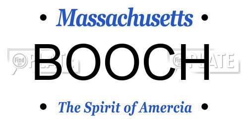 BOOCH Massachusetts License Plate