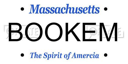BOOKEM Massachusetts License Plate