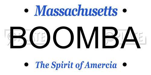 BOOMBA Massachusetts License Plate
