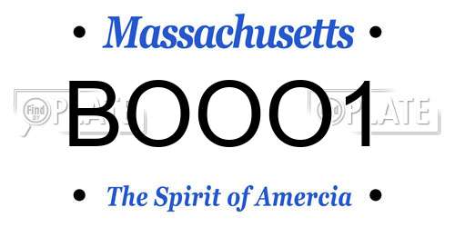 BOOO1 Massachusetts License Plate