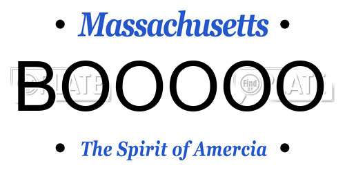 BOOOOO Massachusetts License Plate