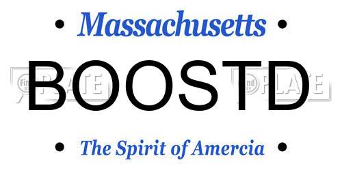 BOOSTD Massachusetts License Plate
