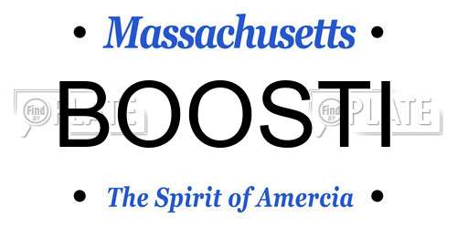 BOOSTI Massachusetts License Plate