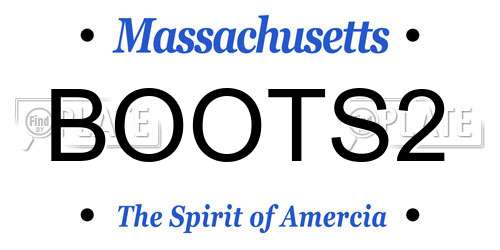 BOOTS2 Massachusetts License Plate