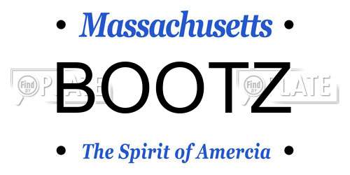 BOOTZ Massachusetts License Plate