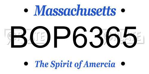 BOP6365 Massachusetts License Plate