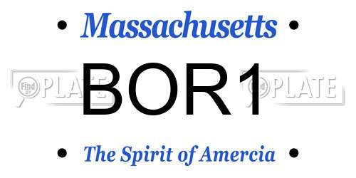 BOR1 Massachusetts License Plate