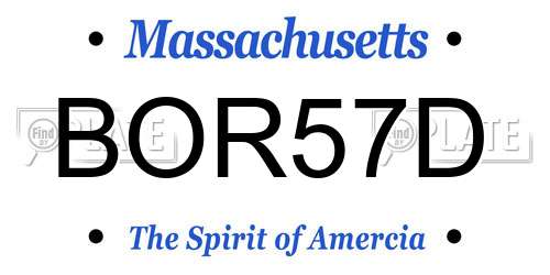 BOR57D Massachusetts License Plate