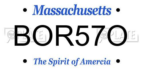 BOR57O Massachusetts License Plate