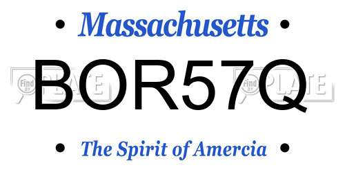 BOR57Q Massachusetts License Plate