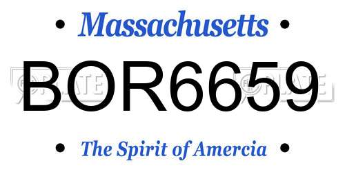 BOR6659 Massachusetts License Plate