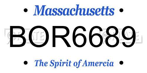BOR6689 Massachusetts License Plate