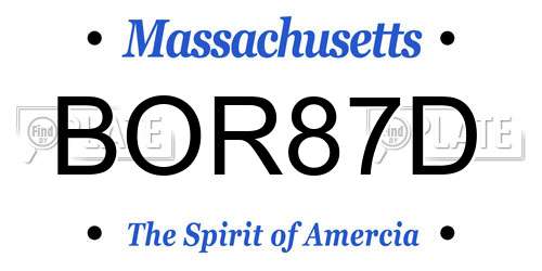 BOR87D Massachusetts License Plate