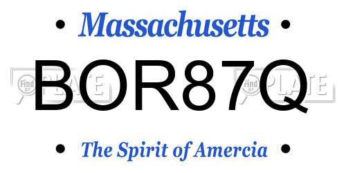 BOR87Q Massachusetts License Plate