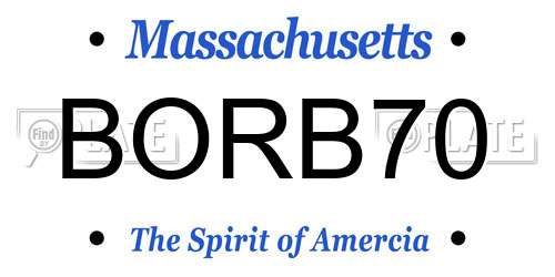 BORB70 Massachusetts License Plate