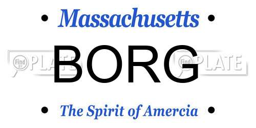 BORG Massachusetts License Plate
