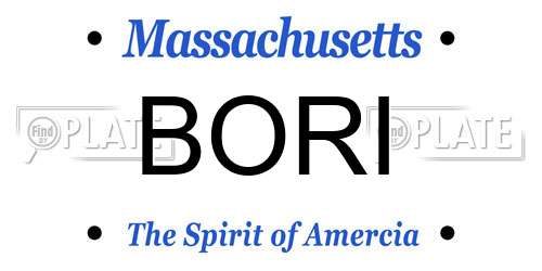 BORI Massachusetts License Plate