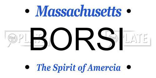BORSI Massachusetts License Plate