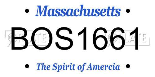 BOS1661 Massachusetts License Plate